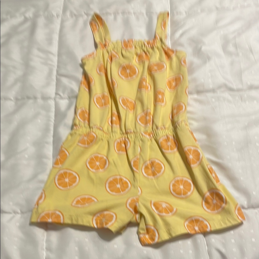 The Children's Place Yellow and Orange Jumpsuit with Playful Print